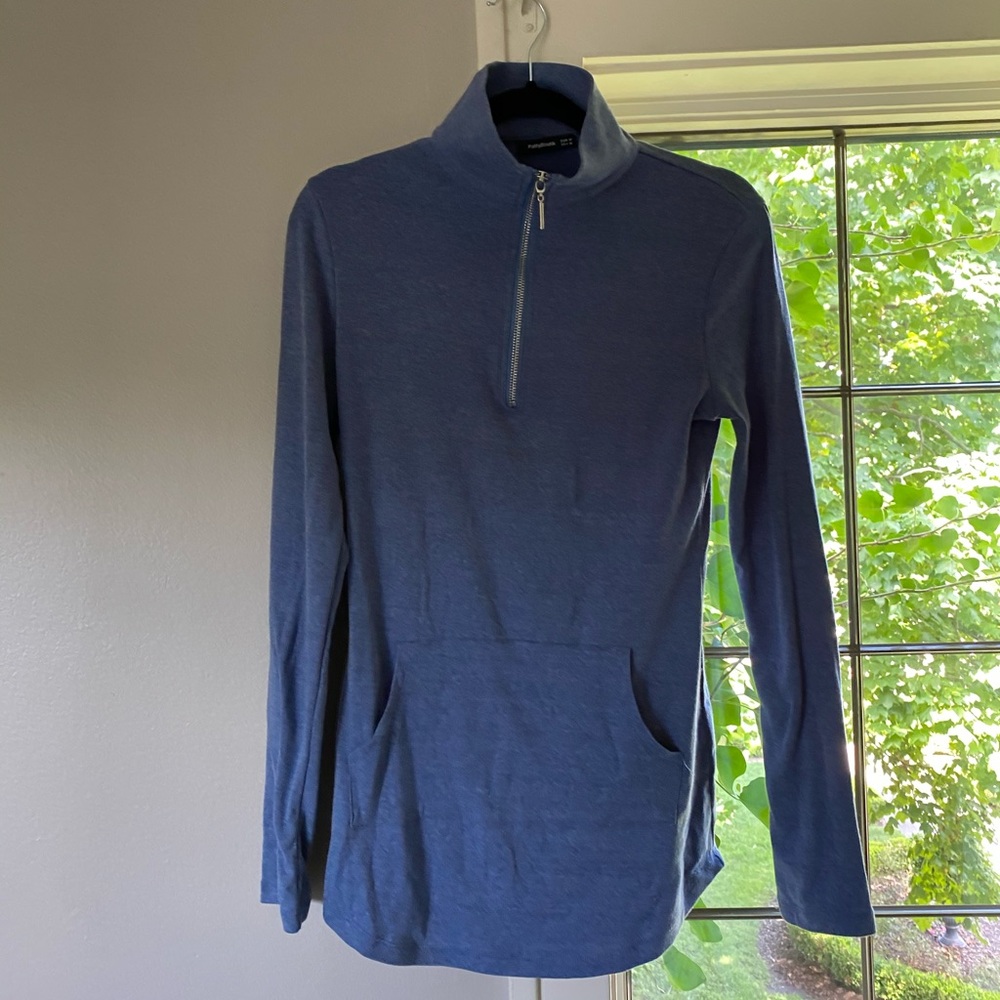 PattyBoutik Long Blue Zip Up